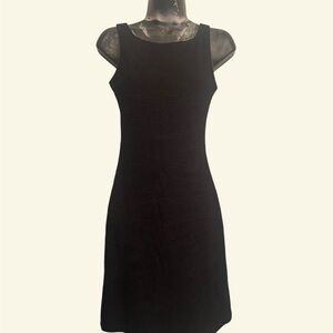 Elegant Donna Black Vintage Jacquard Sleeveless Dress
